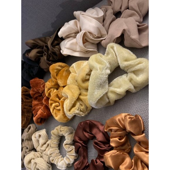 Hair Scrunchie Tie Neutral Color Assorted Bundle Set of 50 - Picture 3 of 11